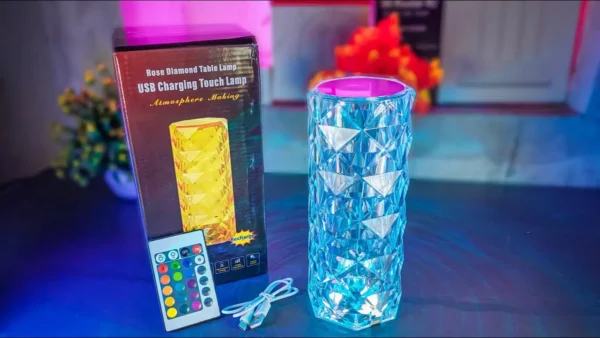 Rose Diamond Table Lamp For Home Decoration with Speaker